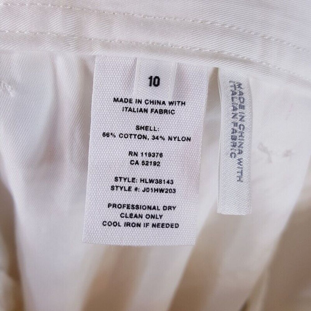 HELMUT LANG Womens Pants Size 10 White Tapered Crop Belted Zippers FLIGHT $540 - Picture 11 of 12